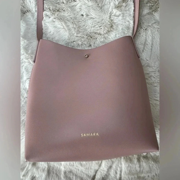 Anthropologie Samara medium shoulder dusty pink crossbody purse - Picture 12 of 13